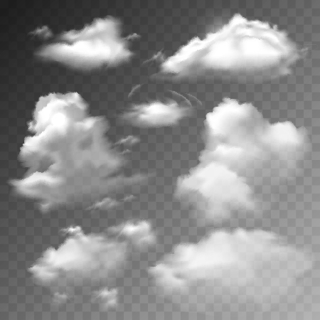 Realistic clouds vector illustration set 01
