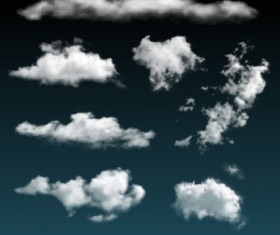Realistic clouds vector illustration set 02