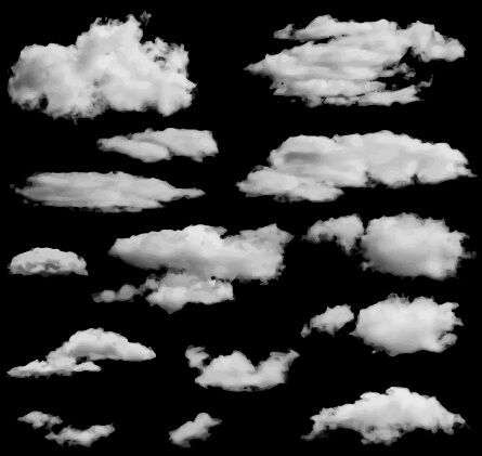 Realistic clouds vector illustration set 03