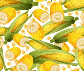 Realistic Corn seamless pattern vector material