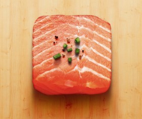 Realistic salmon meat icons PSD