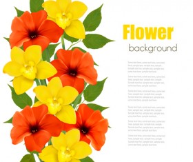 Red with yellow flower vector background
