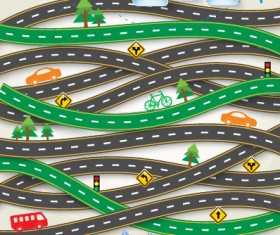 Road Traffic schematic vector template 01