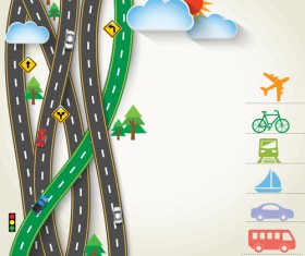 Road Traffic schematic vector template 02