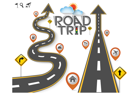 Road Traffic schematic vector template 04