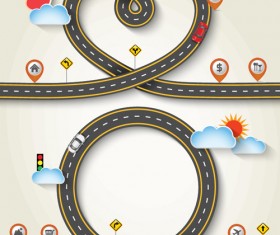 Road Traffic schematic vector template 05