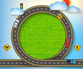 Road Traffic schematic vector template 06