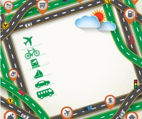 Road Traffic schematic vector template 08