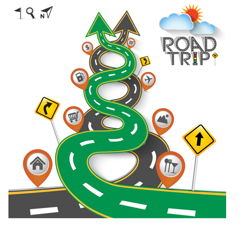 Road Traffic schematic vector template 09