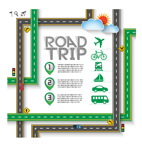 Road Traffic schematic vector template 10