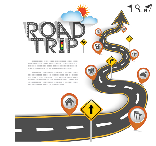 Road Traffic schematic vector template 11