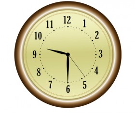 Round clock vintage styles vector material 01