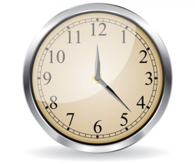 Round clock vintage styles vector material 06