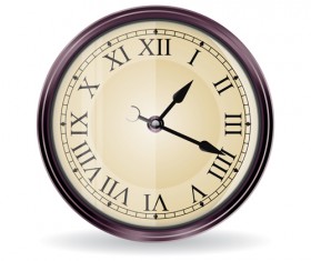 Round clock vintage styles vector material 07