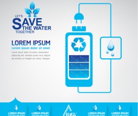 Save water infographics template vector 01