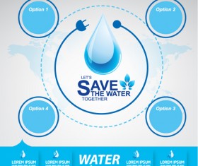 Save water infographics template vector 02