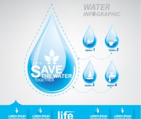 Save water infographics template vector 04