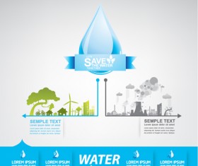 Save water infographics template vector 05