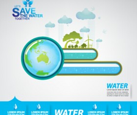 Save water infographics template vector 06
