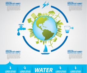 Save water infographics template vector 10