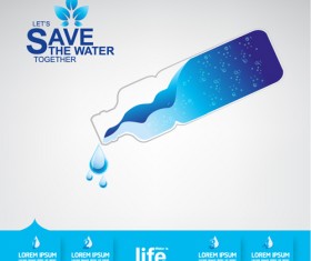 Save water infographics template vector 11