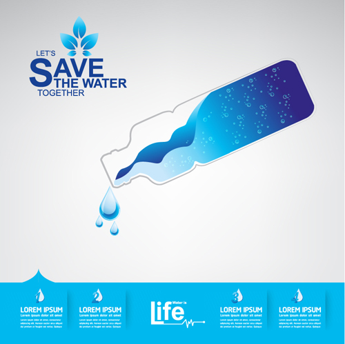 Save water infographics template vector 11