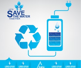 Save water infographics template vector 13