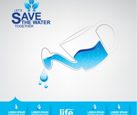 Save water infographics template vector 14