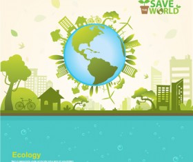 Save world Eco infographics template vector 04