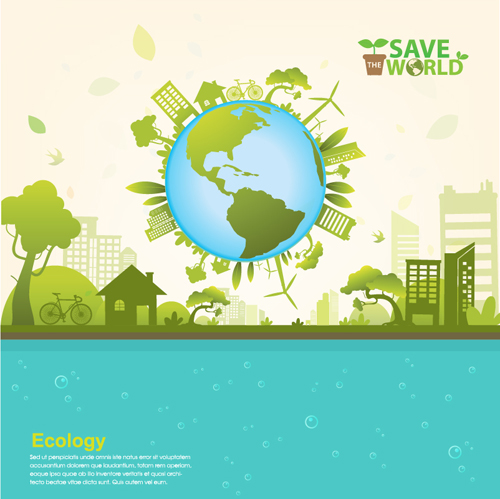 Save world Eco infographics template vector 04
