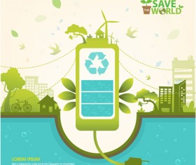 Save world Eco infographics template vector 01