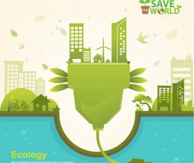 Save world Eco infographics template vector 02