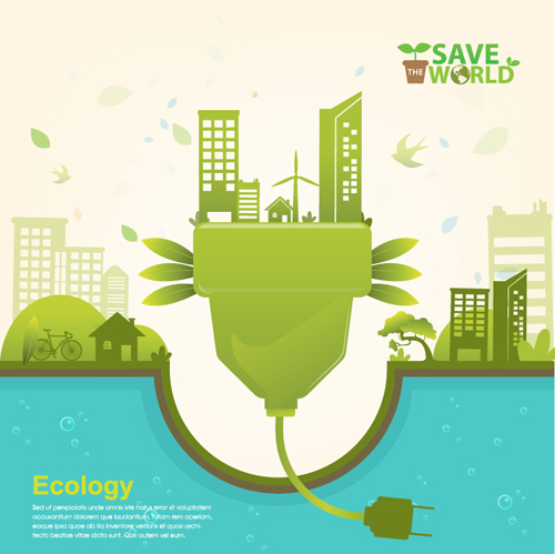 Save world Eco infographics template vector 02