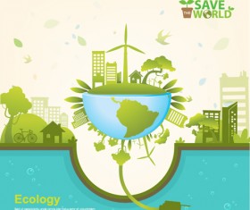 Save world Eco infographics template vector 03