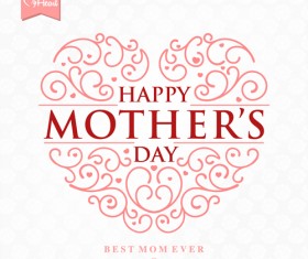 Set of happy mother's day art background vector 03