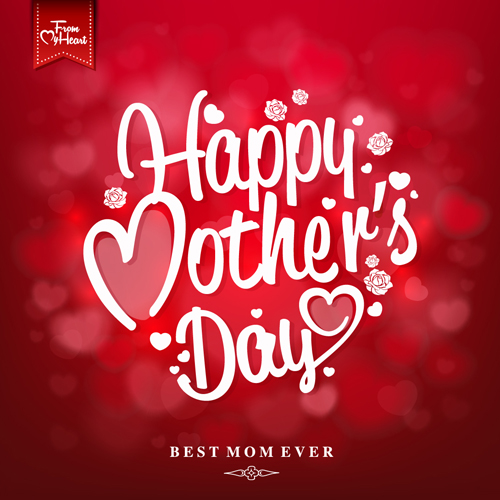 Set of happy mother's day art background vector 04