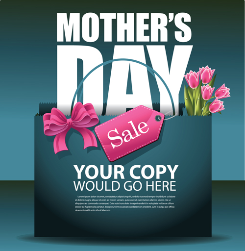 Set of happy mother's day art background vector 05