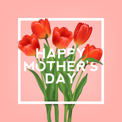 Set of happy mother's day art background vector 06