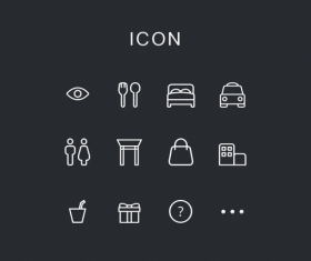 Simple restaurants and society icons psd