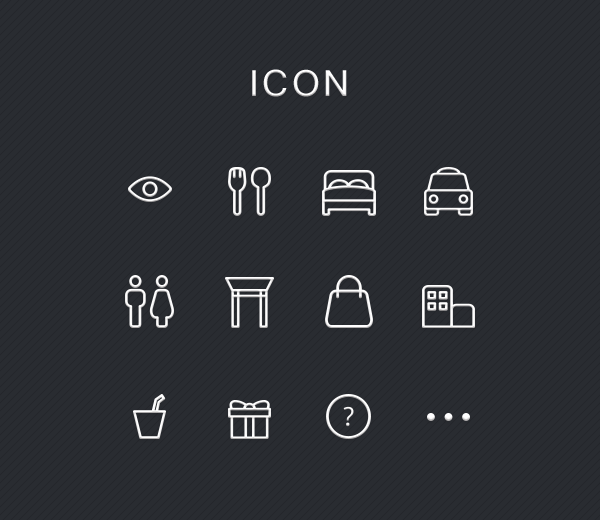 Simple restaurants and society icons psd