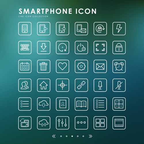 Smartphone outline icons creative vector 01