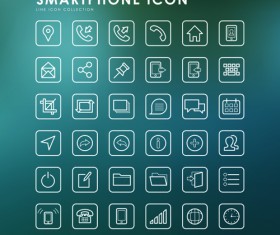 Smartphone outline icons creative vector 02