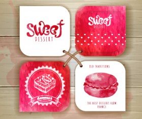 Sweet dessert tags vectors material 01