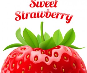 Sweet strawberries design vector set
