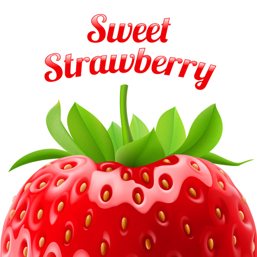 Sweet strawberries design vector set