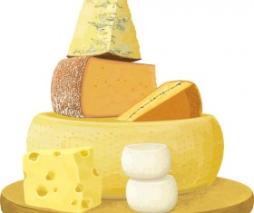Tasty cheese food vector set 01