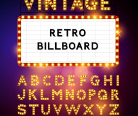 Theatre neon light alphabet vector material 03