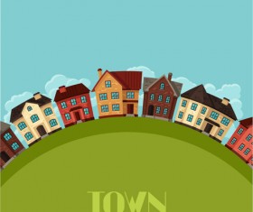Town house vector design 03