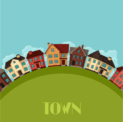 Town house vector design 03