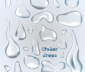 Transparent water drops illustration vector material 02